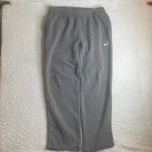 Nike men's grey embroidered open leg baggy loose fit sweatpants xl